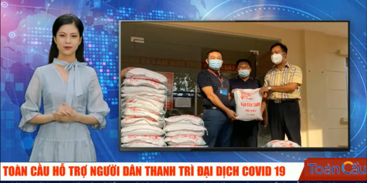 Công ty CP DV SX Toàn Cầu TC Group hỗ trợ người dân Thanh Trì chung tay cùng đẩy lùi đại dịch